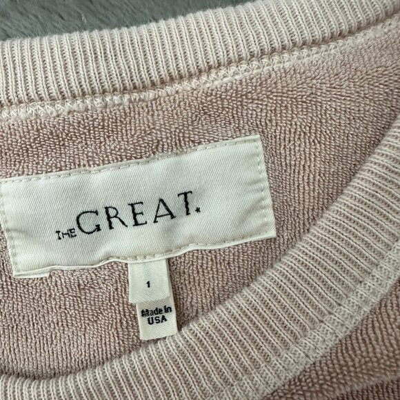The Great. Terry Cloth Pullover Sweater Women's size 1 Small - Picture 2 of 5